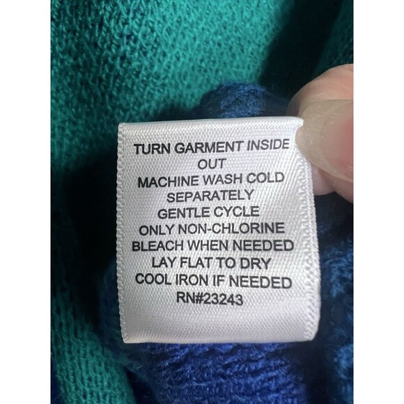 New York & Company Color Block Women's Sweater Cardigan M Medium Blue Green - Picture 7 of 9